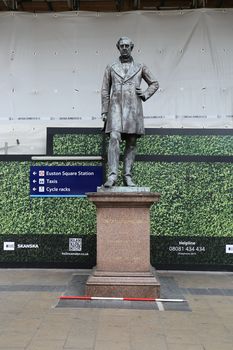 Statue and plinth viewed from the east.