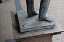 Thumbnail of Details of bronze base and stainless steel bolts at corners viewed from high angle at south