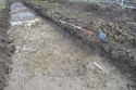 Thumbnail of North-east facing shot of pit [2608] and ditch [2607] (2m scale)