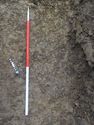 Thumbnail of North-west facing shot of pit 1 in trench 13 (1m scale)
