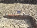 Thumbnail of North facing section of furrow [1205] and ditch [1213] (1m scale)
