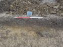 Thumbnail of South-west facing section of [503] and land drain [505] (1m scale)