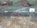 Thumbnail of Photo 1010248 east facing representative section of trench 74 taken at Hunts Green Farm