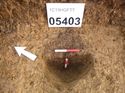 Thumbnail of Photo 1010337 southwest facing section of posthole [905403] taken at Hunts Green Farm