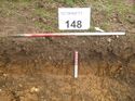 Thumbnail of Photo 1010814 southwest facing representative section of trench 148 taken at Hunts Green Farm