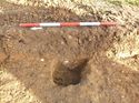 Thumbnail of Photo 1010994 west facing section of posthole [910602] taken at Hunts Green Farm