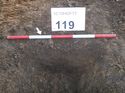 Thumbnail of Photo 1010995 northeast facing section of treethrow in trench 119 taken at Hunts Green Farm