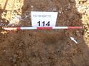 Thumbnail of Photo 1020007 southwest facing section of natural feature in trench 114 taken at Hunts Green Farm