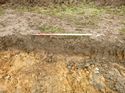Thumbnail of Photo 1020127 southeast facing representative section of trench 112 taken at Hunts Green Farm
