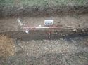 Thumbnail of Photo 110372 east facing section of pit [913510] taken at Hunts Green Farm view 4 no board