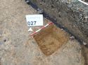 Thumbnail of Photo 021341 south facing section of feature in trench 27 taken at Hunts Green Farm