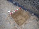 Thumbnail of Photo 021342 south facing section of feature in trench 27 taken at Hunts Green Farm