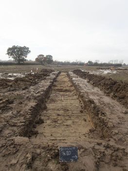 View to W, Tr.110 trench shot 2x1m scale