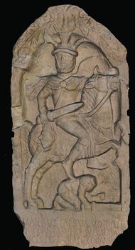 Reiter tombstone of Insus son of Vodallus, Lancaster (ES30).