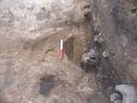 Thumbnail of T2 west facing cut in half section of post hole [1274]