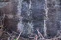 Thumbnail of Pair of eye petroglyphs I05 in quarry bay in interior of Rano Raraku