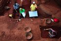 Thumbnail of Zorababel Fati Teao, Colin Richards, Jane Downes and Francisca Pakomio Villanueva excavating trench 2