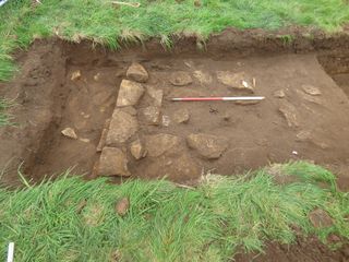 Plan shot of Wall from Area 033005, facing North.