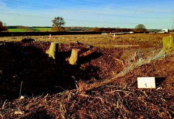 Example of a large disturbance feature found within Grims Ditch copyright HS2 Ltd.