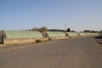 Image taken from the centre of the Site looking south-west at the Nissan Huts in the south of the Site