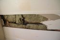 Thumbnail of Detail of rock wool insulation and plasterboard cladding – Medical hut