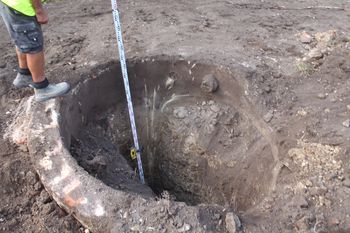 Shot of the modern well during excavation