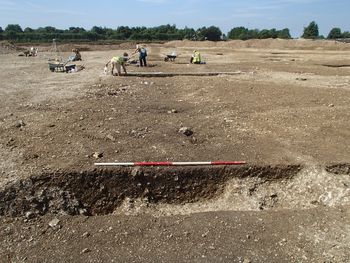 Area A, oblique view of ditch segments 3362 & 3365