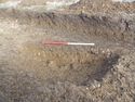 Thumbnail of Evaluation Area 2, Trench 4 SE facing section of pit [405], 1M scale, view from SE
