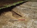 Thumbnail of Area B, S facing section of pit [1017], 1M scale, view from S