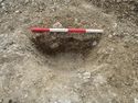 Thumbnail of Area A, NW facing section of pit [3014], 0.4M scale, view from NW