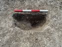 Thumbnail of Area A, N facing section of posthole [3022], 0.4M scale, view from N