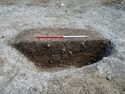 Thumbnail of Area A, SW facing section of pit [3027], 1M scale, view from SW