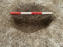 Thumbnail of Area A, N facing sec of posthole [3084], 0.4M scale, view from N