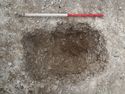 Thumbnail of Area A, grave cut [3132] with SK3131, 1M scale, view from E
