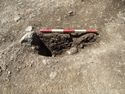 Thumbnail of Area A, N facing section of pit [3403], 0.4M scale, view from N