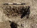 Thumbnail of Area A, S facing section of linear [3416] [3419] [3422] [3424] & pit [3426], 2M scale, view from SW