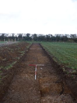 North-east facing shot of north trench (1m and 2m scales)