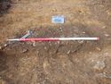 Thumbnail of South-east facing section of pit [008] (1m scale)