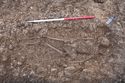 Thumbnail of North-west facing post-excavation shot of burial 2, SK033 (1m scale)