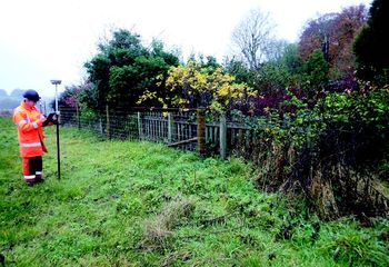 Surveying of fence posts after installation Copyright HS2 Ltd. 