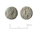 Thumbnail of Copper alloy coin: nummus AE3 (copy?).
Constantius (copy?) 15mm; Rev. Fel
Temp. Rep.horseman spearing barb. (RA 18)
