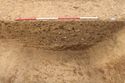 Thumbnail of West facing section of enclosure ditch [1014]. From Archaeological Recording at West of Culworth, Northamptonshire, England.