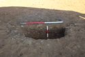 Thumbnail of South-east facing section of pit [1037]. From Archaeological Recording at West of Culworth, Northamptonshire, England.
