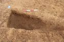 Thumbnail of Plan shot of ditch [1048], facing north. From Archaeological Recording at West of Culworth, Northamptonshire, England.