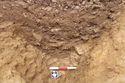 Thumbnail of Close up of enclosure ditch [1016]. From Archaeological Recording at West of Culworth, Northamptonshire, England.