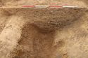 Thumbnail of East facing section of enclosure ditch [1014]. From Archaeological Recording at West of Culworth, Northamptonshire, England.