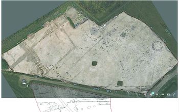 Drone overview of Anglo Saxon cemetery. Copyright HS2 Ltd.