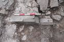 Thumbnail of Former handrail sockets within stonework of entranceway on west side of Banqueting House, view SE, 0.50m