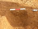 Thumbnail of Ditch [1005], south west facing section of ditch, facing North East. From archaeological recording and construction integrated recording at Thorpe Mandeville, Northamptonshire, England.