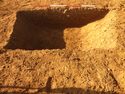 Thumbnail of Ditch [1006], south east facing section of ditch, facing North West. From archaeological recording and construction integrated recording at Thorpe Mandeville, Northamptonshire, England.